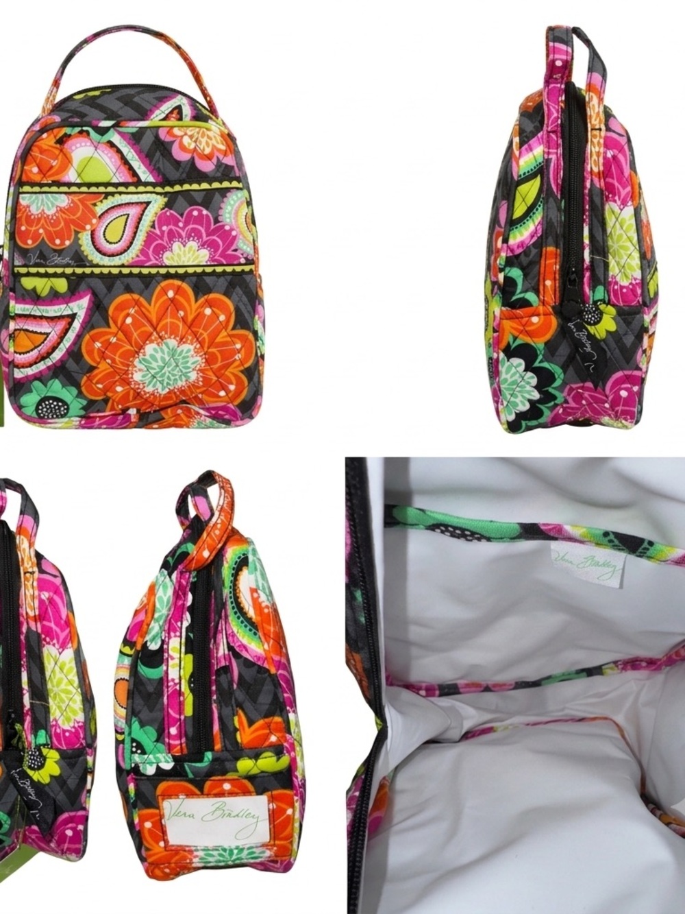 Vera Bradley Floral Quilted Lunch Bag - Black Multi